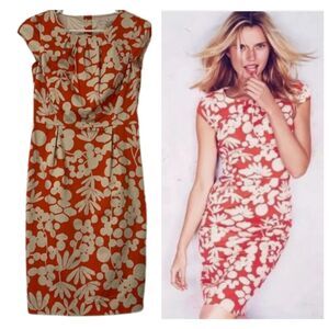 Boden Olivia Floral Shift Dress Size 4 Cotton Stretchy Mini Lined Vibrant Fitted